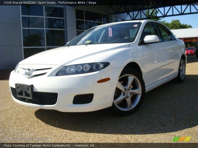 Performance White / Beige 2008 Mazda MAZDA6 i Sport Sedan