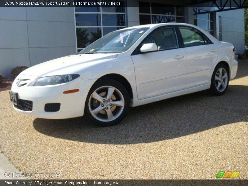 Performance White / Beige 2008 Mazda MAZDA6 i Sport Sedan