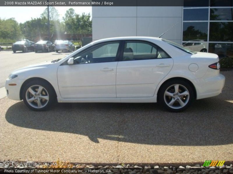Performance White / Beige 2008 Mazda MAZDA6 i Sport Sedan