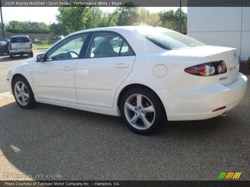 Performance White / Beige 2008 Mazda MAZDA6 i Sport Sedan