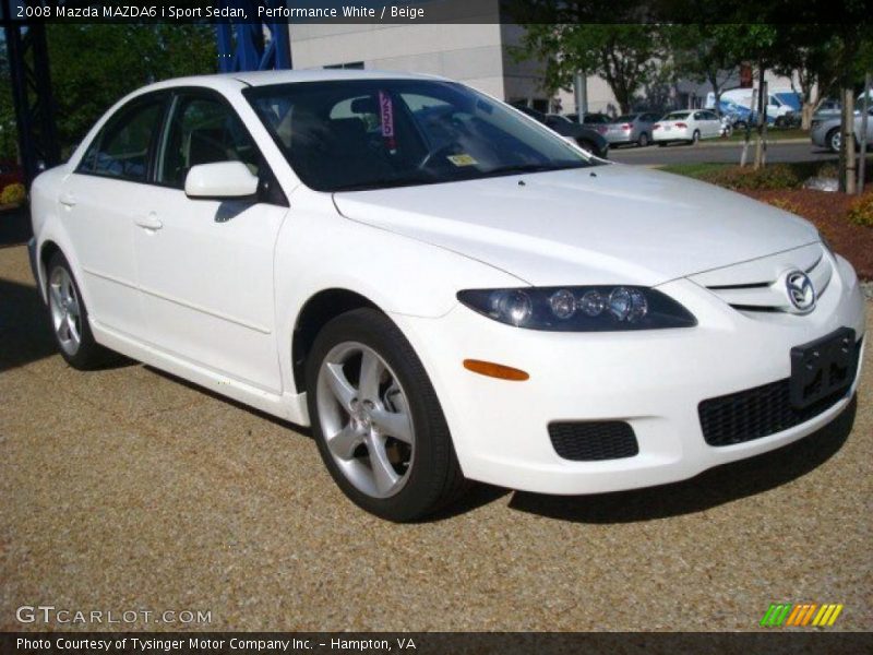 Performance White / Beige 2008 Mazda MAZDA6 i Sport Sedan