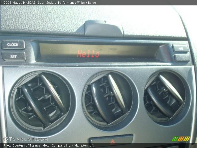 Performance White / Beige 2008 Mazda MAZDA6 i Sport Sedan