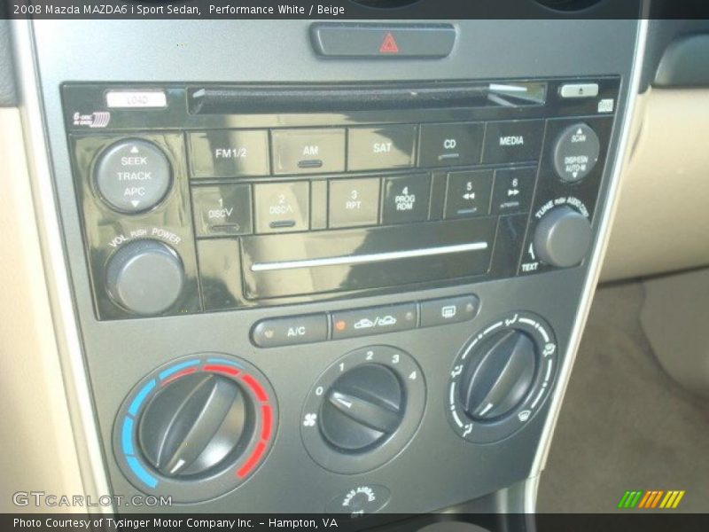 Performance White / Beige 2008 Mazda MAZDA6 i Sport Sedan