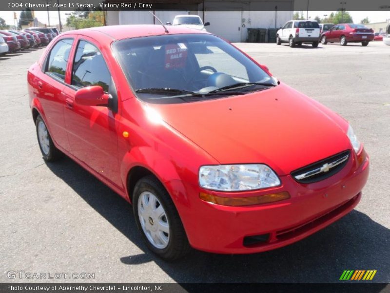 Victory Red / Gray 2004 Chevrolet Aveo LS Sedan