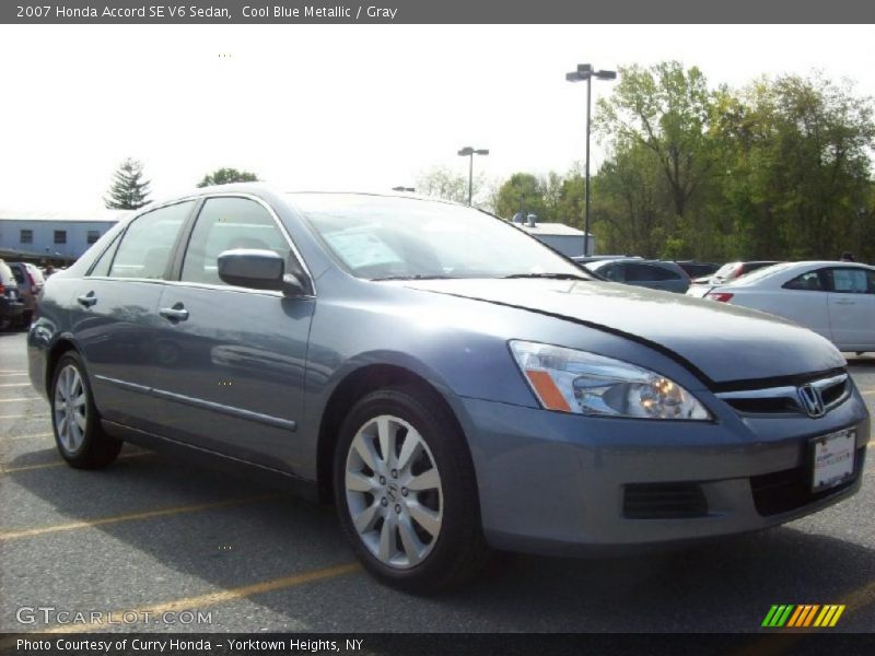 Cool Blue Metallic / Gray 2007 Honda Accord SE V6 Sedan