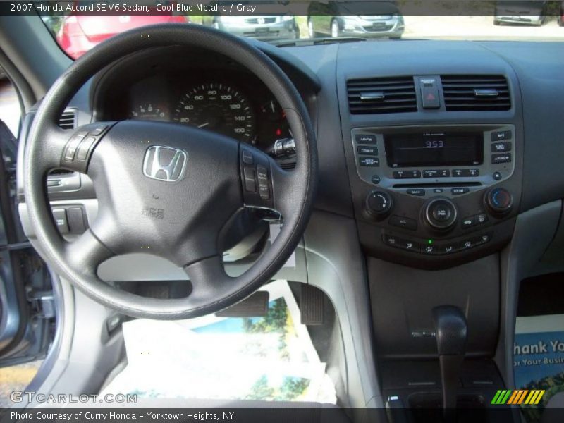 Cool Blue Metallic / Gray 2007 Honda Accord SE V6 Sedan