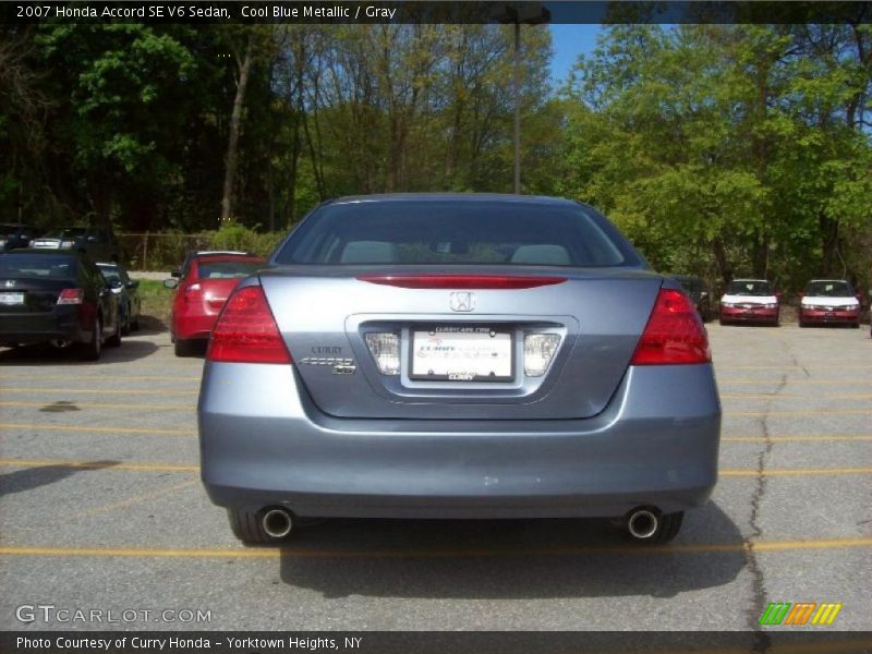 Cool Blue Metallic / Gray 2007 Honda Accord SE V6 Sedan