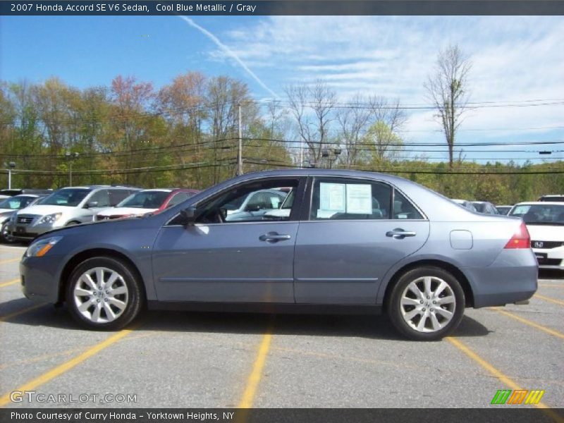 Cool Blue Metallic / Gray 2007 Honda Accord SE V6 Sedan