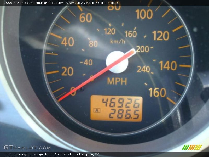 Silver Alloy Metallic / Carbon Black 2006 Nissan 350Z Enthusiast Roadster