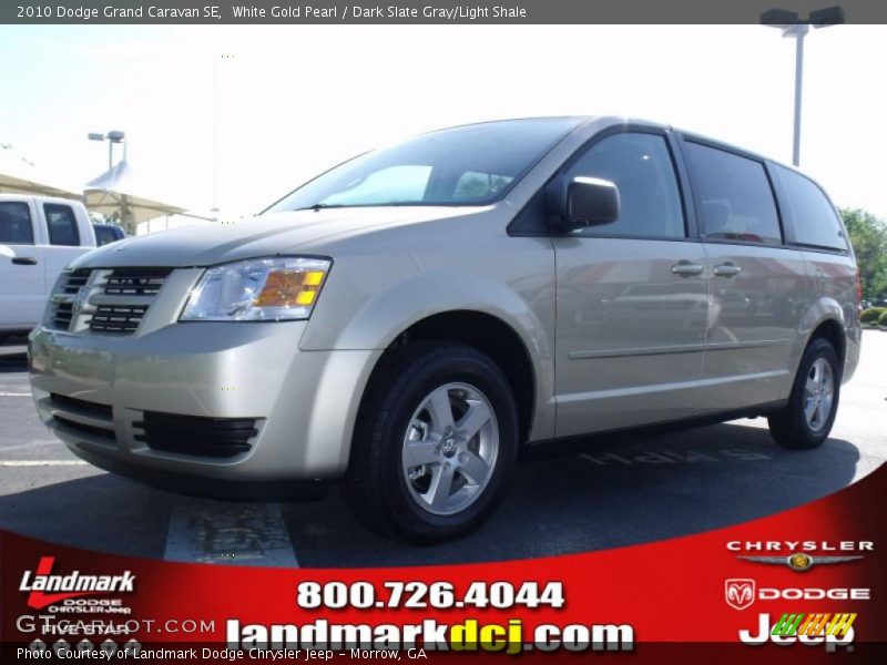 White Gold Pearl / Dark Slate Gray/Light Shale 2010 Dodge Grand Caravan SE