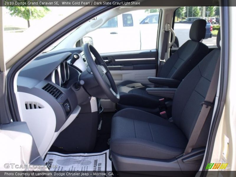 White Gold Pearl / Dark Slate Gray/Light Shale 2010 Dodge Grand Caravan SE
