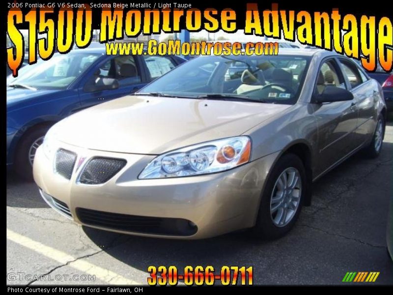 Sedona Beige Metallic / Light Taupe 2006 Pontiac G6 V6 Sedan