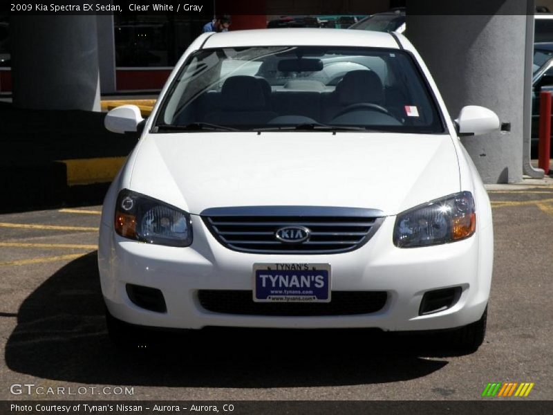 Clear White / Gray 2009 Kia Spectra EX Sedan