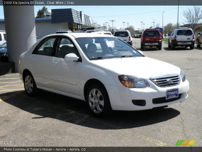 Clear White / Gray 2009 Kia Spectra EX Sedan