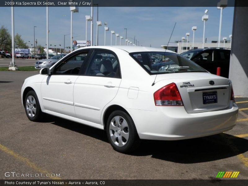 Clear White / Gray 2009 Kia Spectra EX Sedan