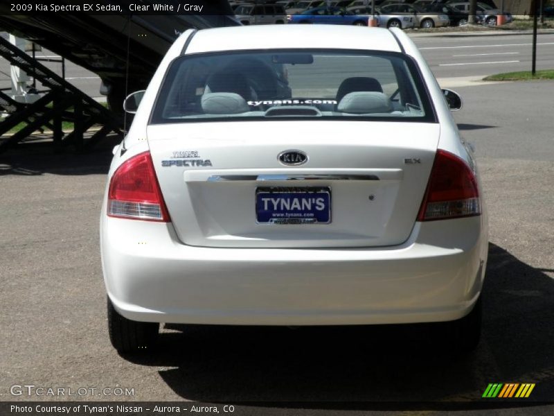 Clear White / Gray 2009 Kia Spectra EX Sedan