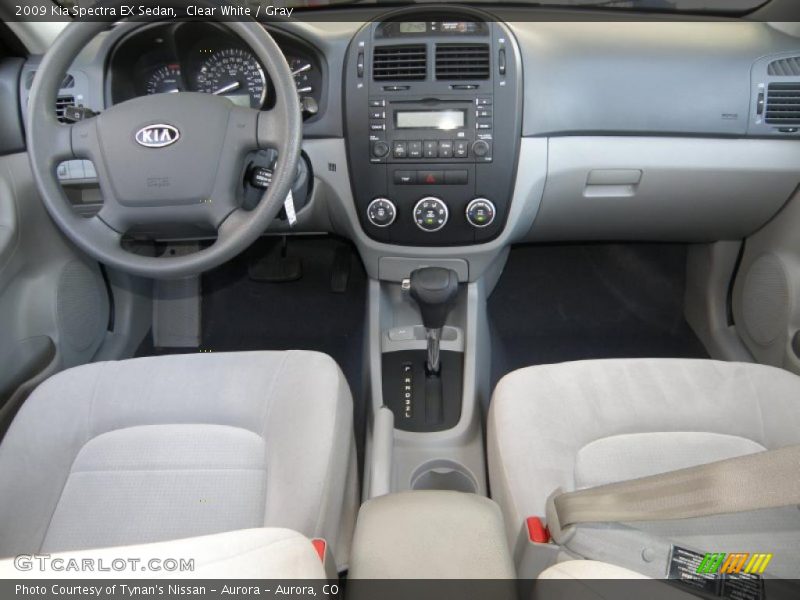 Clear White / Gray 2009 Kia Spectra EX Sedan