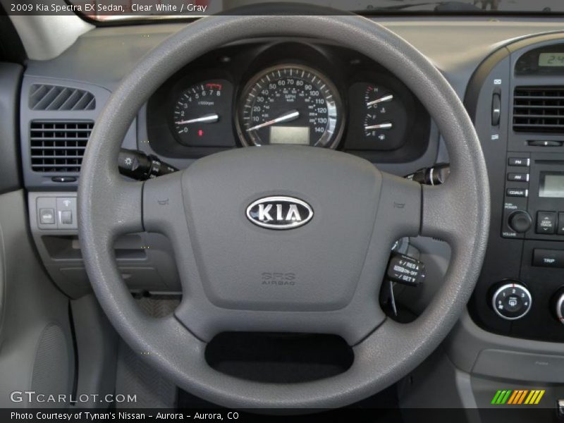 Clear White / Gray 2009 Kia Spectra EX Sedan