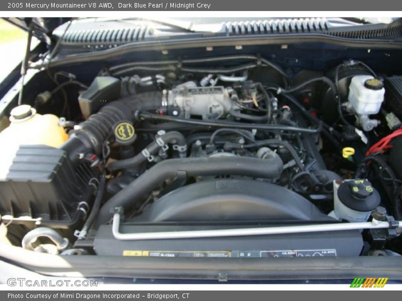 Dark Blue Pearl / Midnight Grey 2005 Mercury Mountaineer V8 AWD