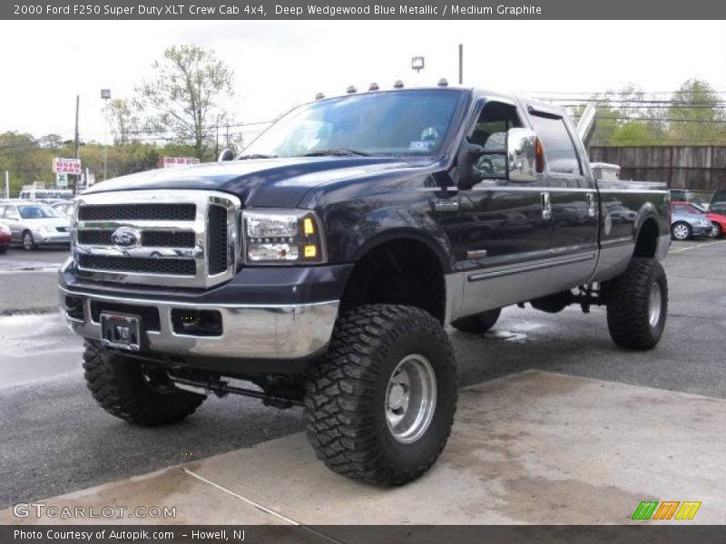 Deep Wedgewood Blue Metallic / Medium Graphite 2000 Ford F250 Super Duty XLT Crew Cab 4x4