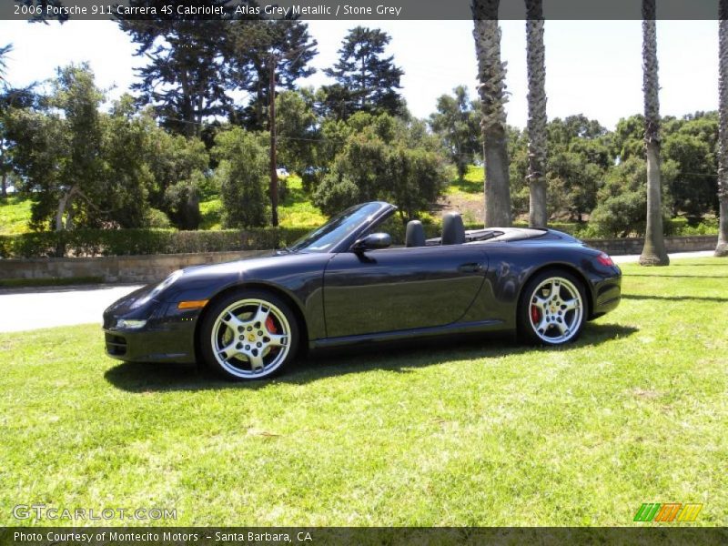 Atlas Grey Metallic / Stone Grey 2006 Porsche 911 Carrera 4S Cabriolet