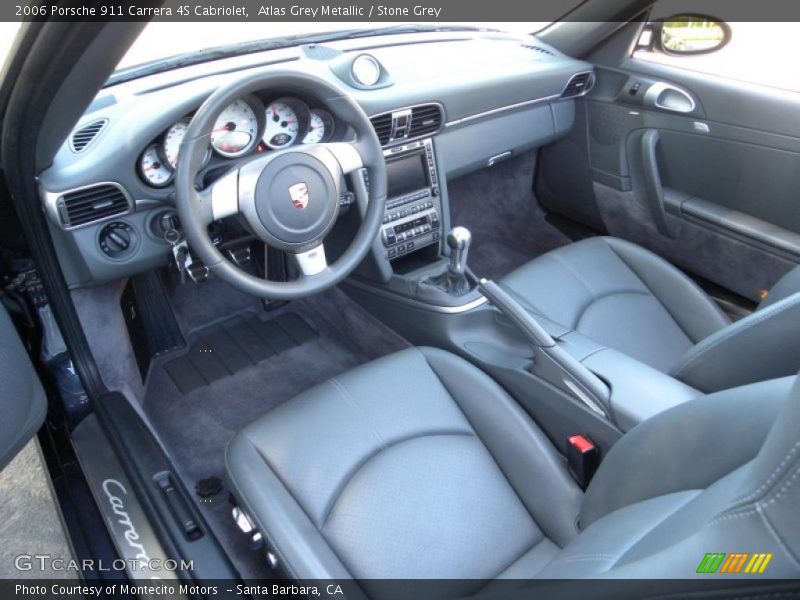 Atlas Grey Metallic / Stone Grey 2006 Porsche 911 Carrera 4S Cabriolet