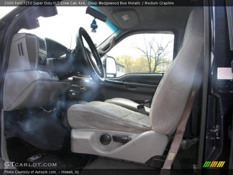 Deep Wedgewood Blue Metallic / Medium Graphite 2000 Ford F250 Super Duty XLT Crew Cab 4x4