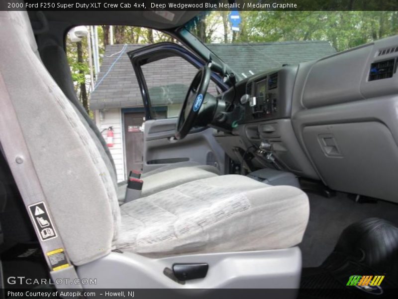 Deep Wedgewood Blue Metallic / Medium Graphite 2000 Ford F250 Super Duty XLT Crew Cab 4x4
