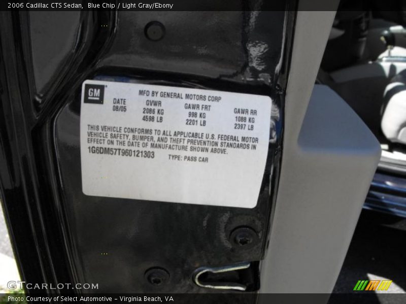 Blue Chip / Light Gray/Ebony 2006 Cadillac CTS Sedan