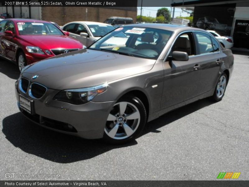 Olivin Green Metallic / Beige 2007 BMW 5 Series 525i Sedan