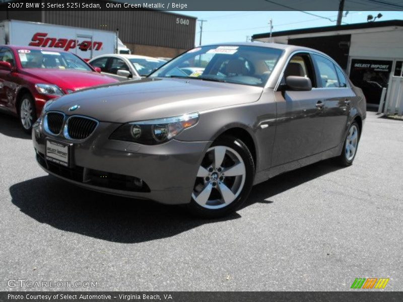 Olivin Green Metallic / Beige 2007 BMW 5 Series 525i Sedan