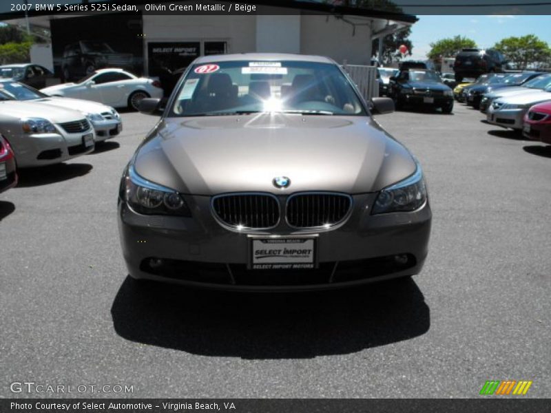 Olivin Green Metallic / Beige 2007 BMW 5 Series 525i Sedan