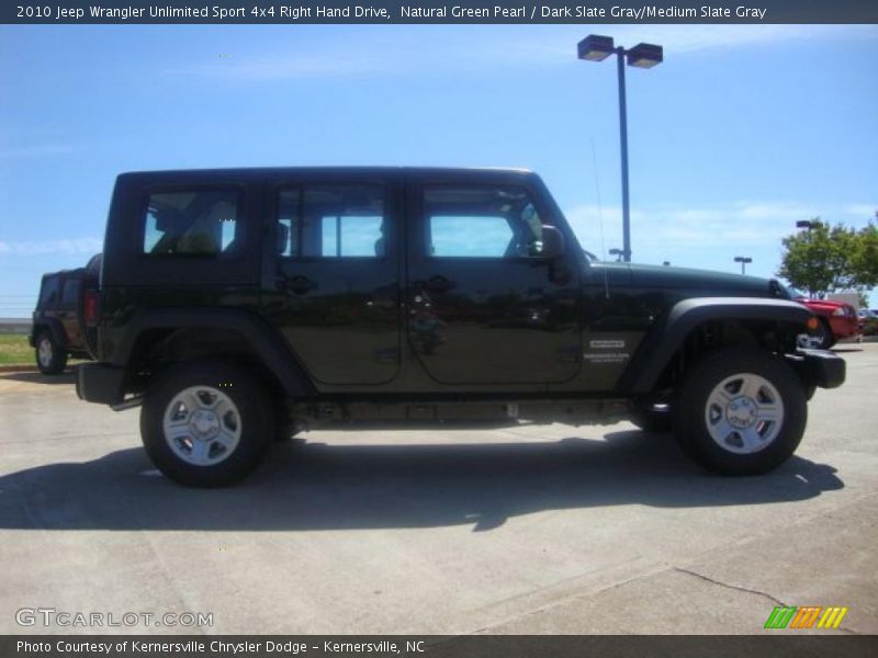 Natural Green Pearl / Dark Slate Gray/Medium Slate Gray 2010 Jeep Wrangler Unlimited Sport 4x4 Right Hand Drive