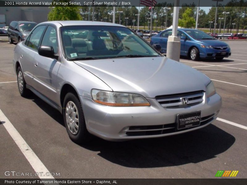 Satin Silver Metallic / Black 2001 Honda Accord Value Package Sedan