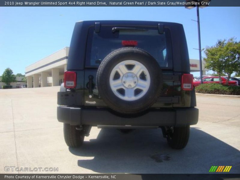Natural Green Pearl / Dark Slate Gray/Medium Slate Gray 2010 Jeep Wrangler Unlimited Sport 4x4 Right Hand Drive