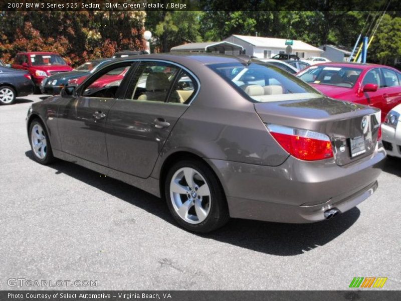 Olivin Green Metallic / Beige 2007 BMW 5 Series 525i Sedan