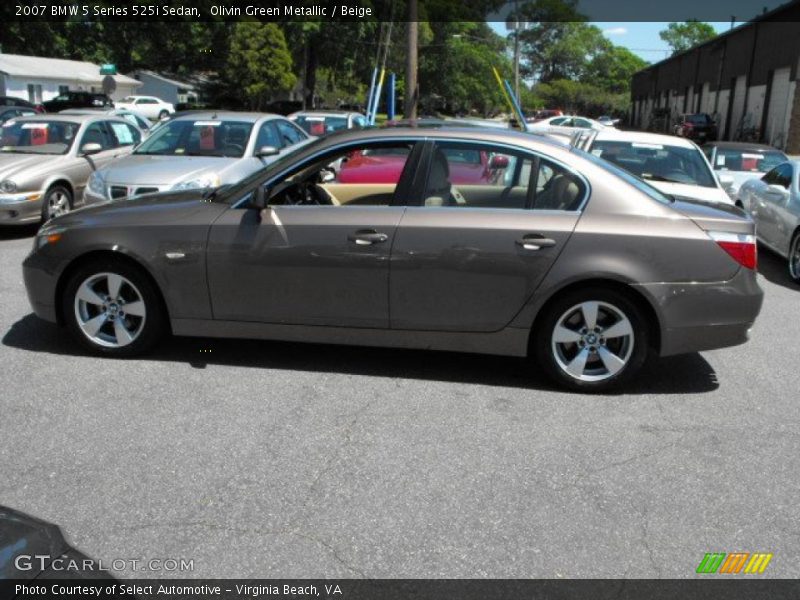 Olivin Green Metallic / Beige 2007 BMW 5 Series 525i Sedan