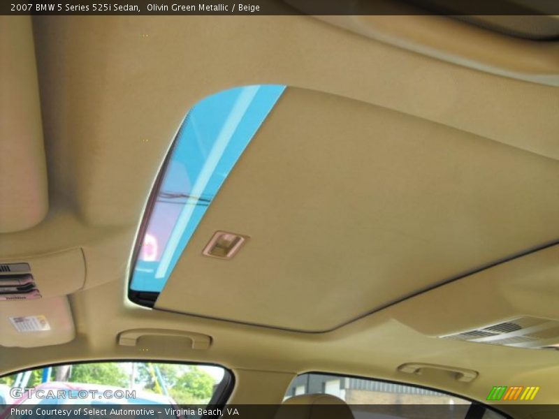 Olivin Green Metallic / Beige 2007 BMW 5 Series 525i Sedan