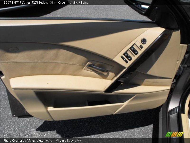 Olivin Green Metallic / Beige 2007 BMW 5 Series 525i Sedan