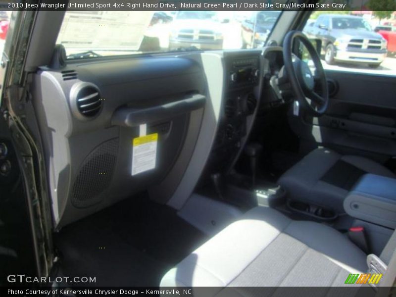 Natural Green Pearl / Dark Slate Gray/Medium Slate Gray 2010 Jeep Wrangler Unlimited Sport 4x4 Right Hand Drive
