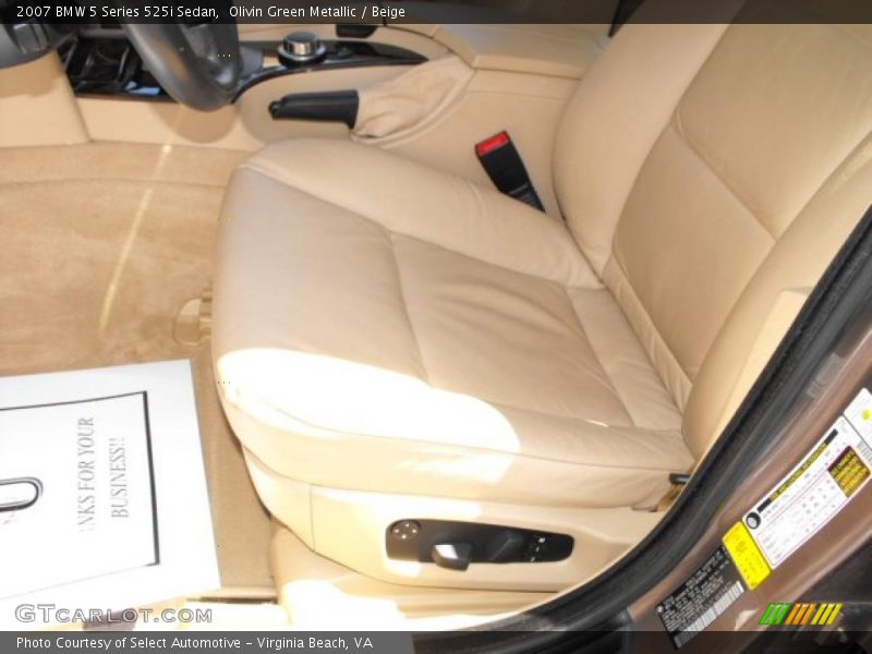Olivin Green Metallic / Beige 2007 BMW 5 Series 525i Sedan