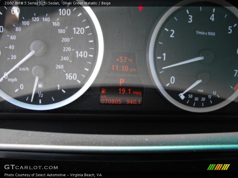 Olivin Green Metallic / Beige 2007 BMW 5 Series 525i Sedan