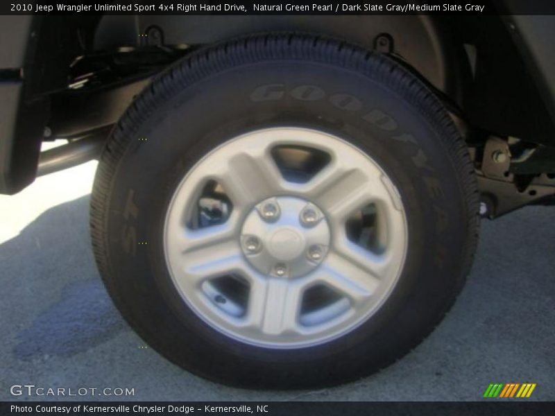 Natural Green Pearl / Dark Slate Gray/Medium Slate Gray 2010 Jeep Wrangler Unlimited Sport 4x4 Right Hand Drive