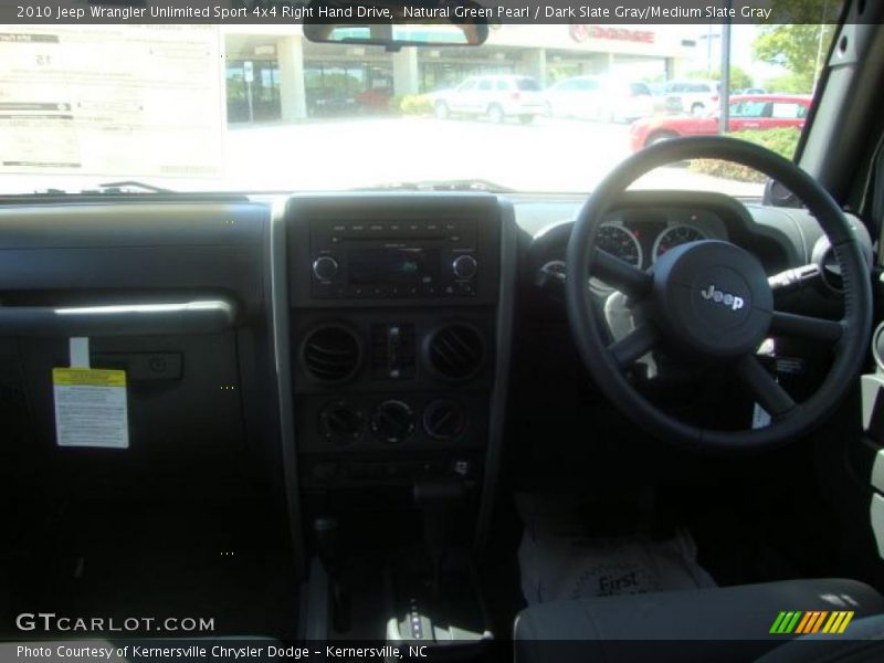 Natural Green Pearl / Dark Slate Gray/Medium Slate Gray 2010 Jeep Wrangler Unlimited Sport 4x4 Right Hand Drive