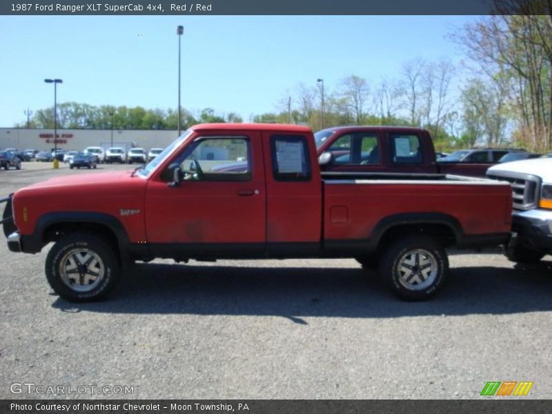Red / Red 1987 Ford Ranger XLT SuperCab 4x4