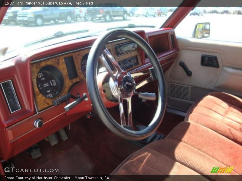 Red / Red 1987 Ford Ranger XLT SuperCab 4x4