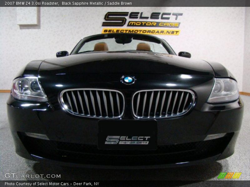 Black Sapphire Metallic / Saddle Brown 2007 BMW Z4 3.0si Roadster