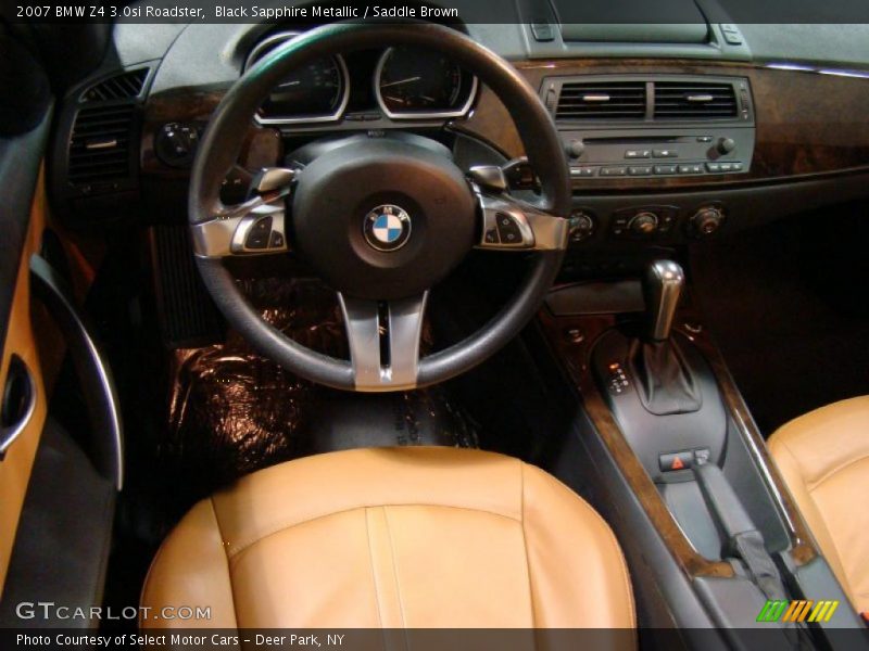 Black Sapphire Metallic / Saddle Brown 2007 BMW Z4 3.0si Roadster