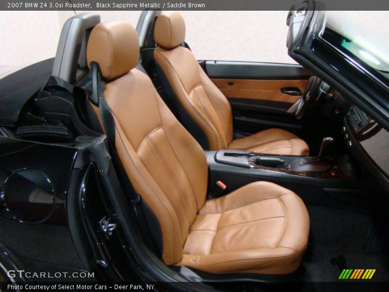 Black Sapphire Metallic / Saddle Brown 2007 BMW Z4 3.0si Roadster