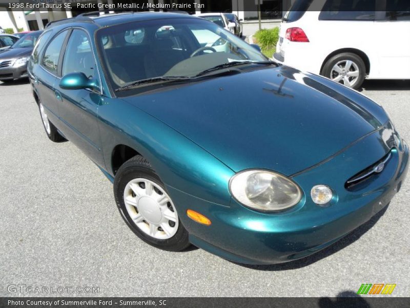 Pacific Green Metallic / Medium Prairie Tan 1998 Ford Taurus SE
